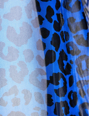 MODUS VIVENDI Leopard Mesh Tank Top Slim Fit Sleeveless In Blue 15431 79A