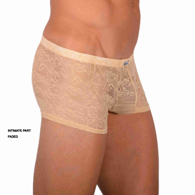 S SMU Sexy C-Thru Sand Lace Mini Hipster 33828 MX17