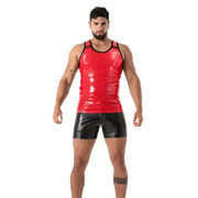TOF PARIS Tank Top 100% Latex Second-Skin Sleeveless Red Datex T4