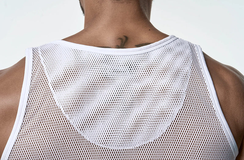 PUMP! Sailor Mesh Tank Top White Mesh Nylon Tanktop 14036 5