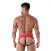 TOF PARIS Bottomless Brief Latex Second Skin Backless in Red T4