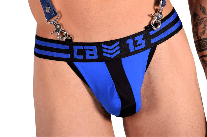 Small SMU Adjustable Leather Harness and a Thong Cell Block 13 Blue CH20