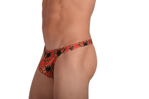 Medium Swim Thongs Vuthy Orange Black Printed Thong Swimwear 271
