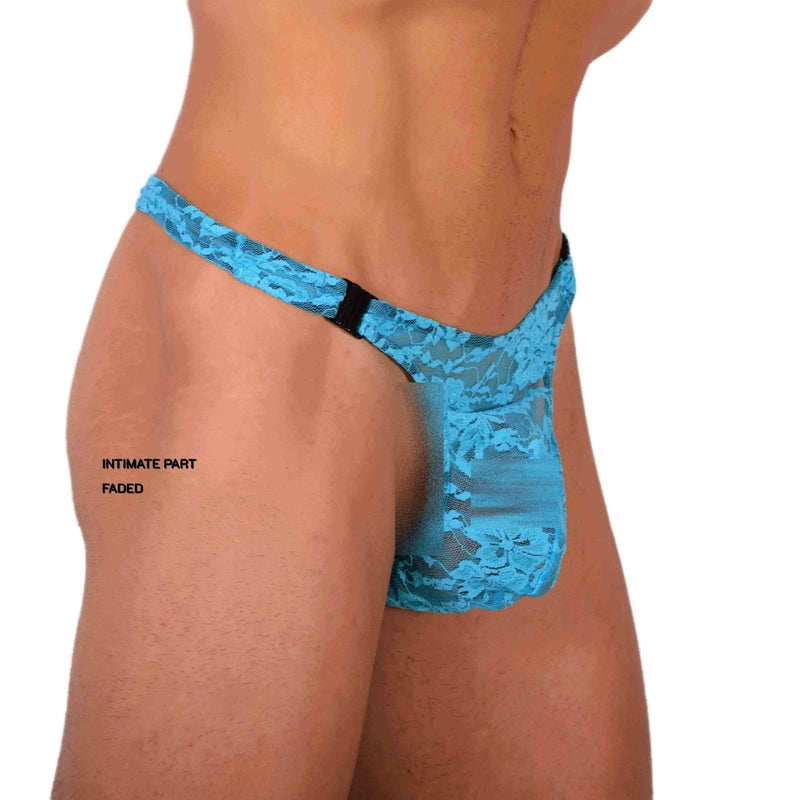 XS SMU Sexy Detachable C-Thru Turquoise Thong 33822 MX17