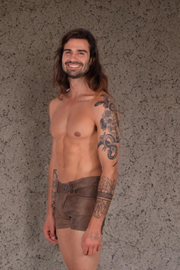 Small SMU Leather Mini Shorts 30'' Waist 8427 CH1