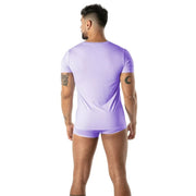 TOF PARIS T-Shirt Mon Amour Microfiber Lightweight V-Neck Shirts in Purple 56
