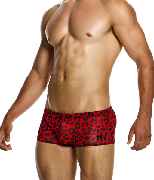 MODUS VIVENDI Leopard Mesh Brazil Boxers Trunks in Red 15422 104