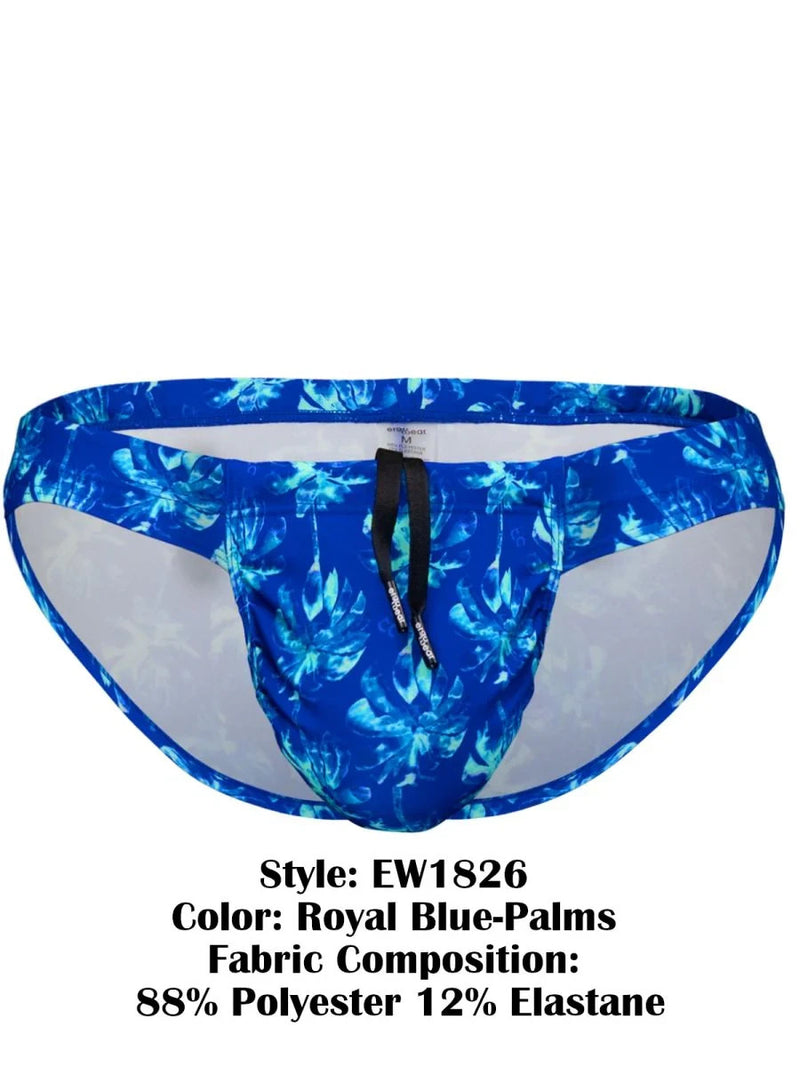 ErgoWear Swimwear Feel SW Bikini Swim Briefs Royal Blue/Palms 1826 68