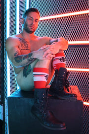 9 - 12 BREEDWELL Knee Socks Locker - Room College School Long Sock Red 196