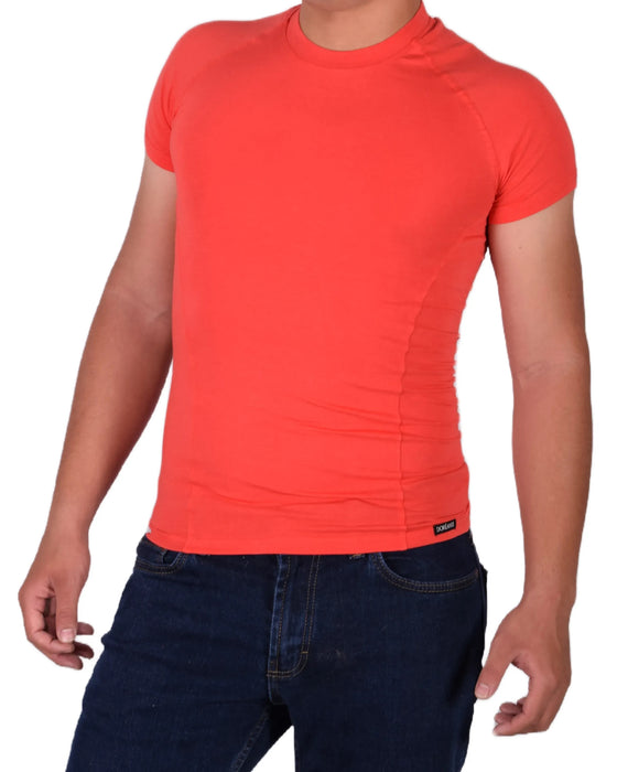 DOREANSE T-Shirt Homme Haute Qualité Coton Rouge 2535 2