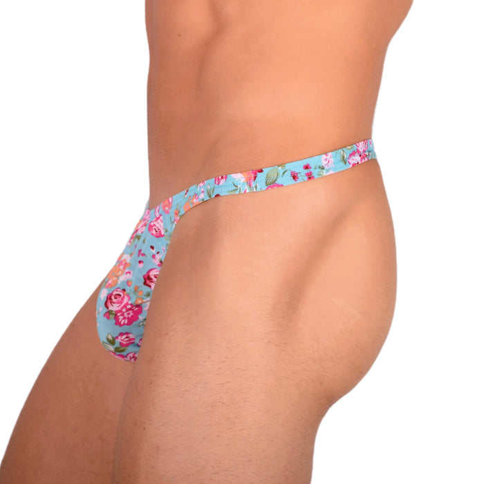 S SMU Sexy Floral Explosion Turquoise Thong 33669 MX15