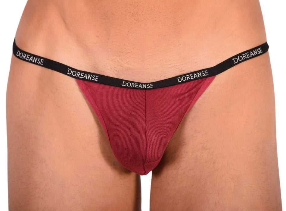 Doreanse Thongs Ribbed Modal T-Thong Bordeaux Red 1330 9