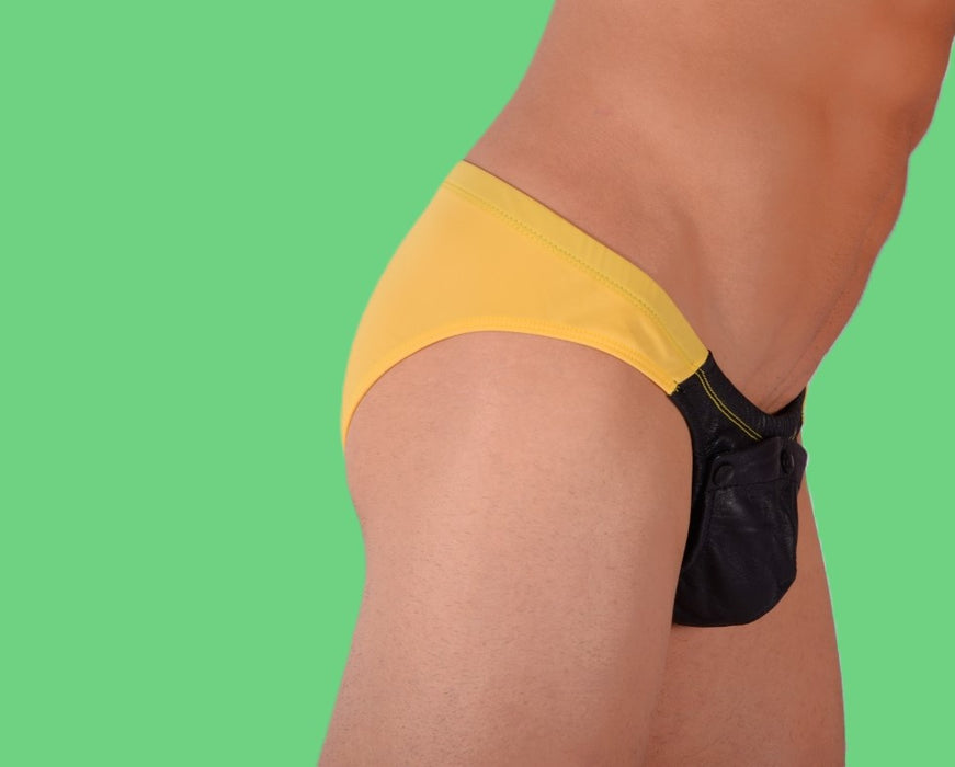 SMU Rave Peekaboo Removable Leather Pouch Brief Yellow H3