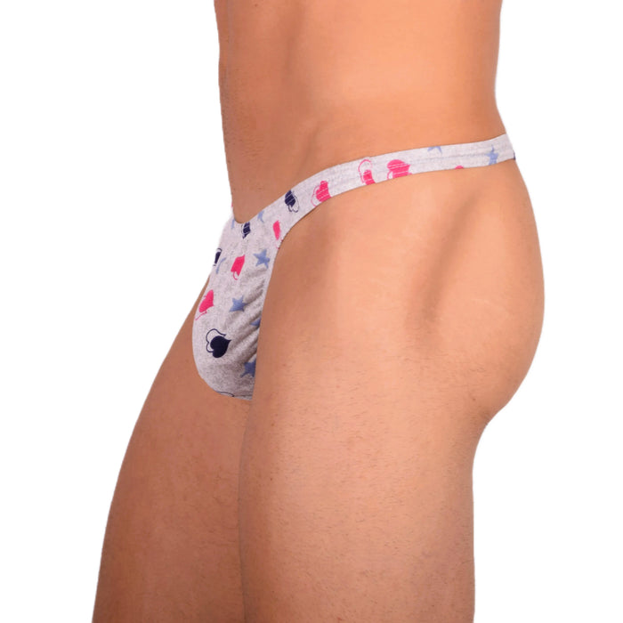 S SMU Sensual Grey Hearts Thong 33677 MX15