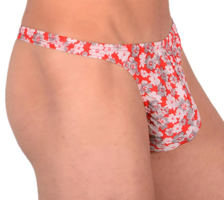 XS/S SMU Sensual Floral Explosion Red Thong 33529 MX13