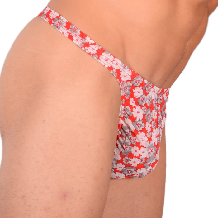 XS/S SMU Sensual Floral Explosion Red Thong 33529 MX13