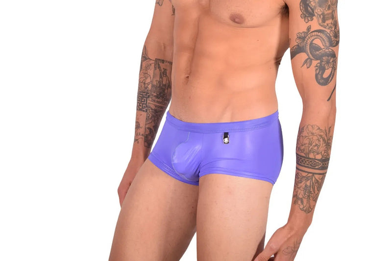 XS Gregg Homme Boxe Briefs BOYTOY Rubber-Look Boxer Spandex Purple 95005 165