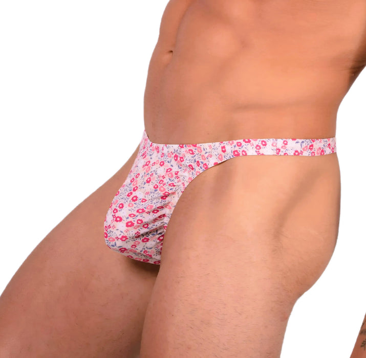 S SMU Sensual Floral Explosion Pink Thong 33640 MX14