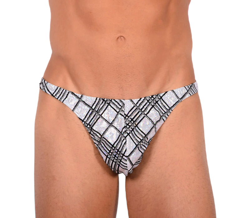 XS/S SMU Sexy Party Silver/Black Thong 33641 MX14