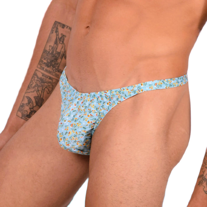 S SMU Sexy Thong Turquoise Floral Explosion 33645 MX14