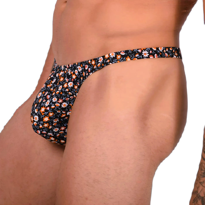 XS SMU Sexy Black Floral Explosion Thong 33649 MX14