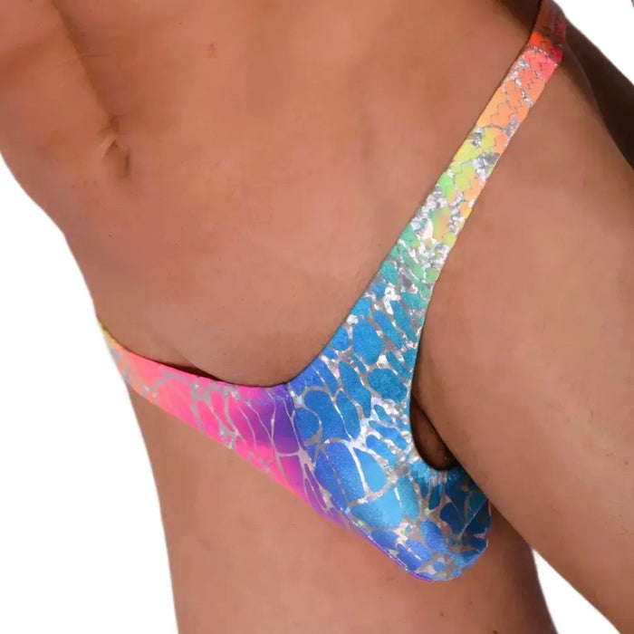 LARGE SMU Sensual Thong Silver Rainbow 33498 MX13