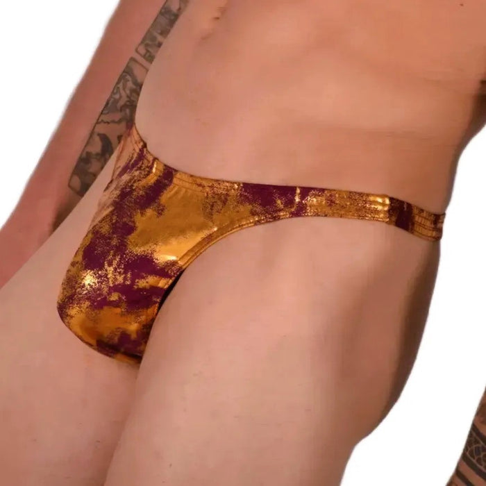 S/M SMU Sensual Thong Golden Wine 33499 MX13