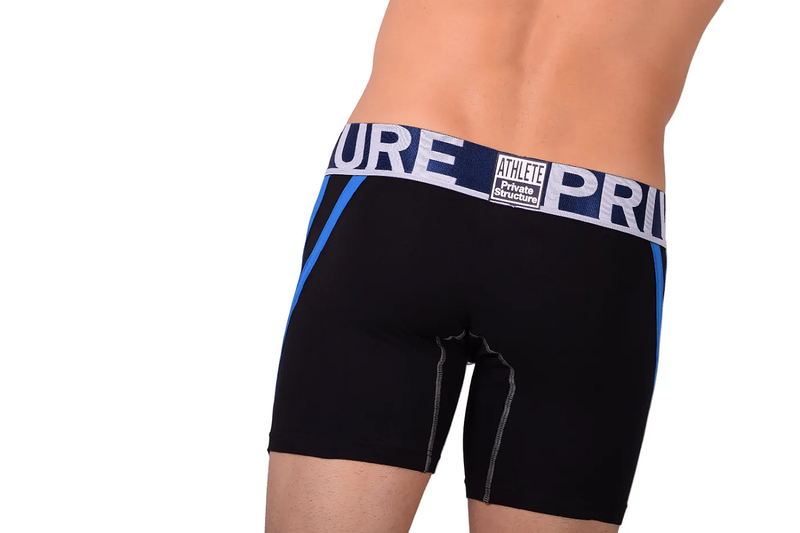 Boxer à structure privée Befit Athlete, tronc long, rayures bleues, noir, 3347 30