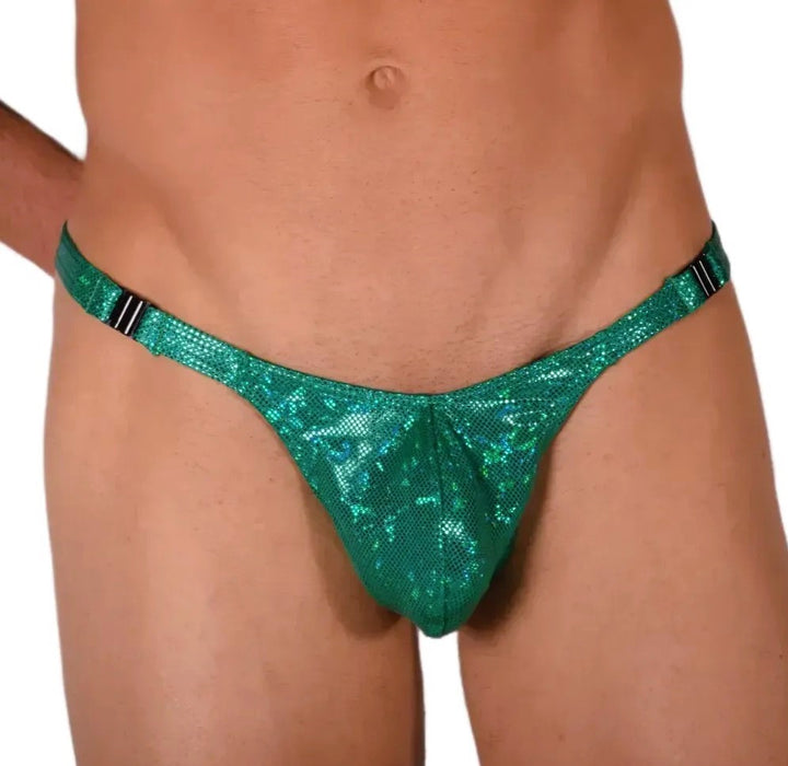 LARGE SMU Sensual Detachable Thong Glitter Green 33500 MX13