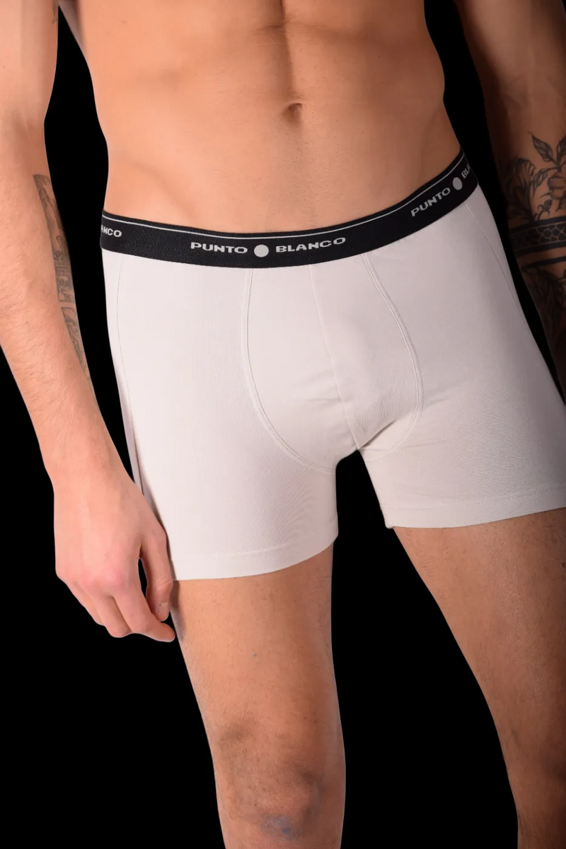 Petit PUNTO BLANCO Boxer Basix en coton stretch blanc 53129 TAB