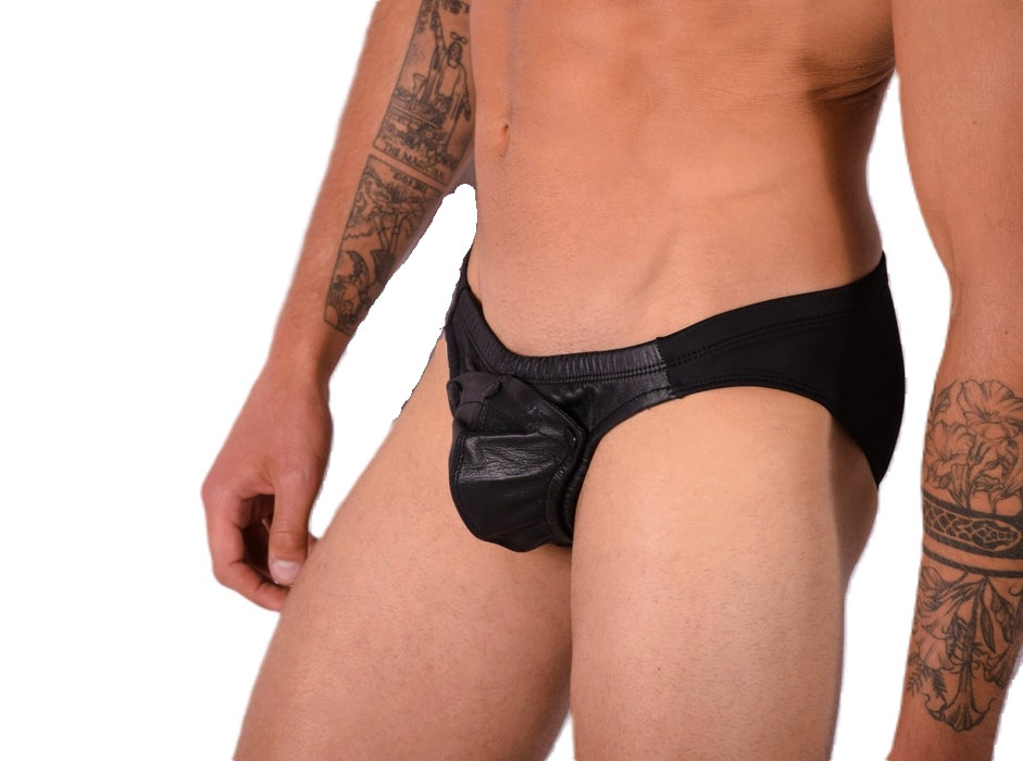SMU Rave Peekaboo Removable Leather Pouch Brief Black H4