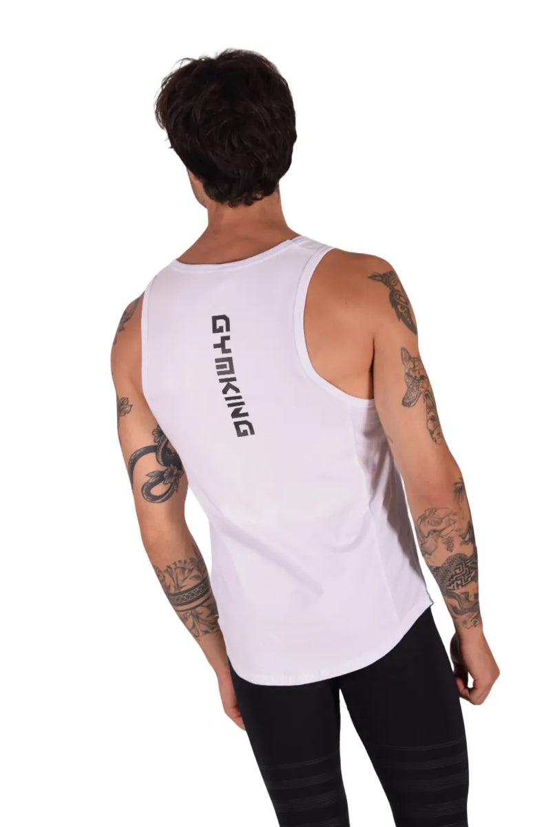 LARGE SMU Gym King Tank top White 33736 MX16