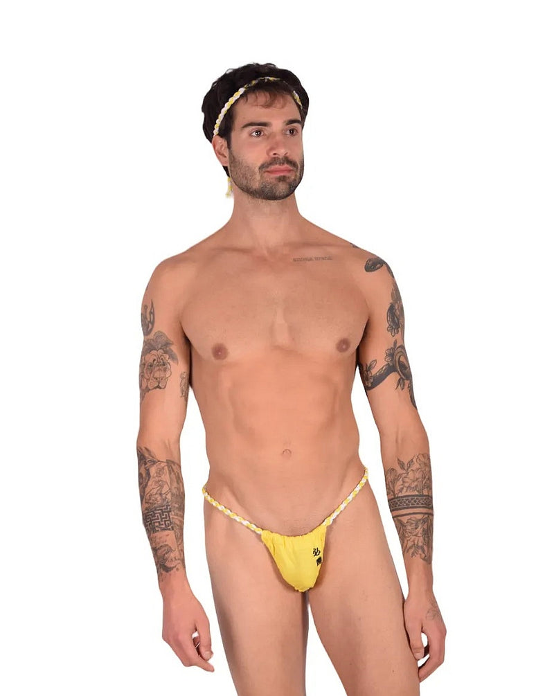 SMU Thongs Sumo-Rope String jaune bandeau 4827 MX4