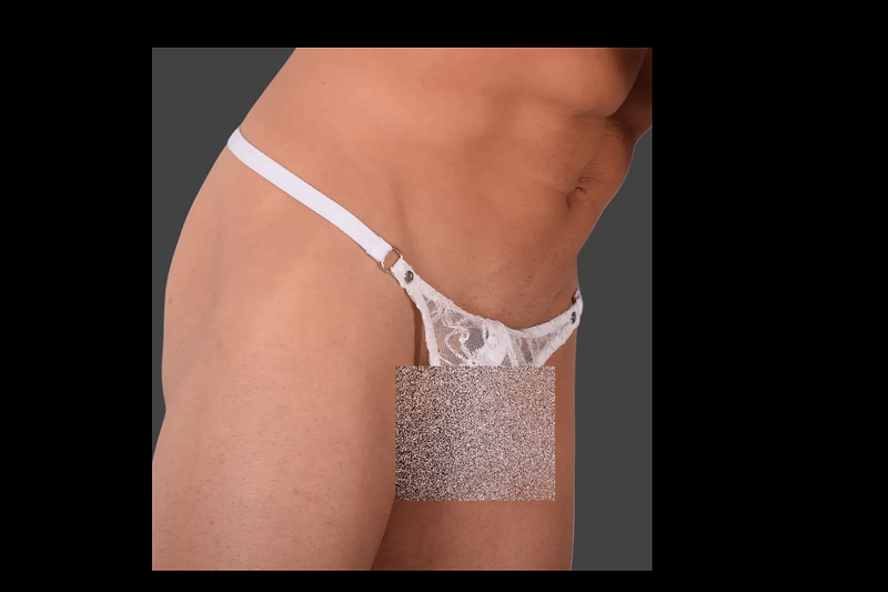SMU Men G-String Teeser Fine Lace C-Through Blanc 20014 19