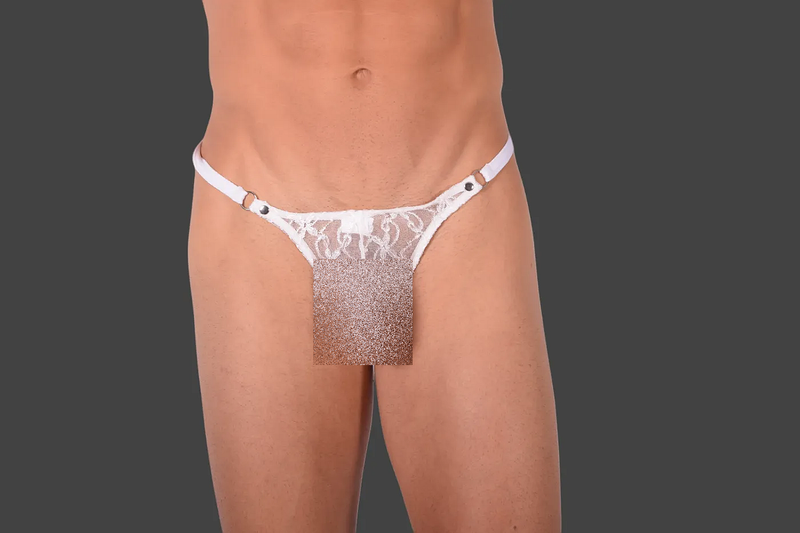 SMU Men G-String Teeser Fine Lace C-Through Blanc 20014 19