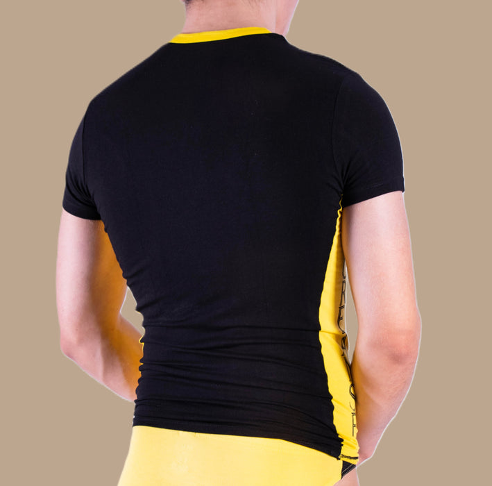SMALL Doreanse T-Shirt Black And Yellow 2599 2A