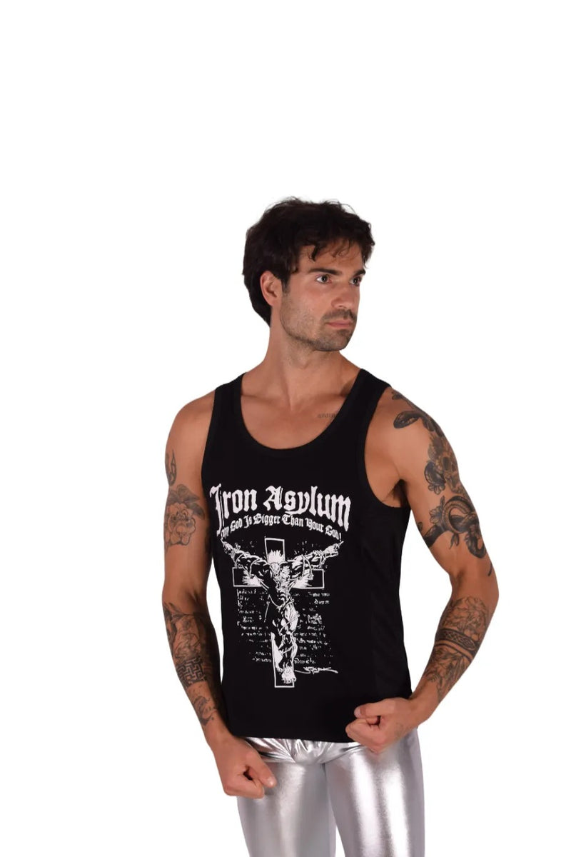 LARGE SMU Gym King Tank top Black and White 33739 MX16