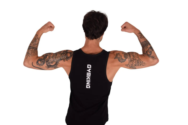 LARGE SMU Gym King Tank top Black and White 33739 MX16