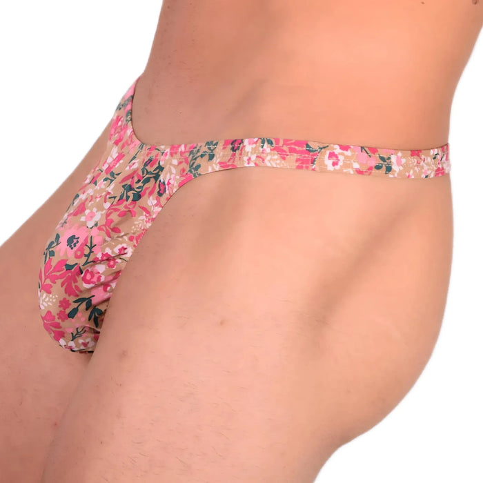 S/M SMU Sensual Thong Floral Explosion Brown 33576 MX13