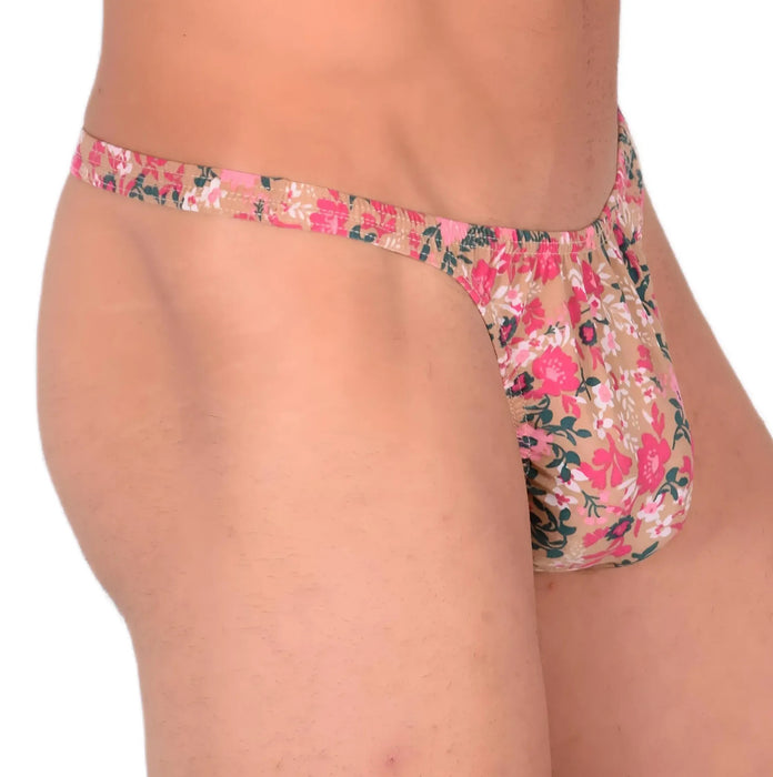 S/M SMU Sensual Thong Floral Explosion Brown 33576 MX13