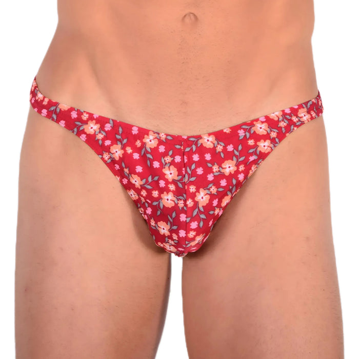 M SMU Sensual Thong Wine Floral 33590 MX13