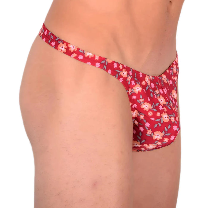 M SMU Sensual Thong Wine Floral 33590 MX13