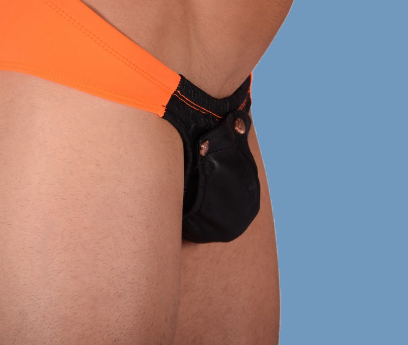SMU Rave Peekaboo Removable Leather Pouch Brief Orange H2