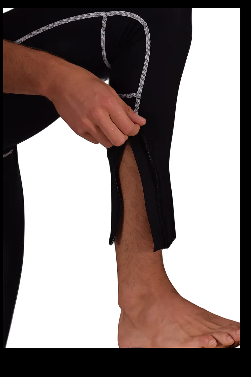 LVW AMSTERDAM Gold Legging Smooth Zippered Sports Leggings Black 18