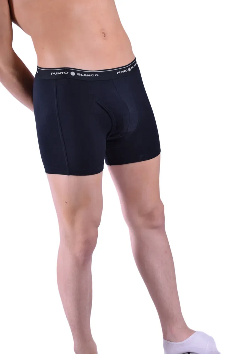 Punto Blanco Boxer Anatomic Comfy Cotton Open Fly Black 3393 24