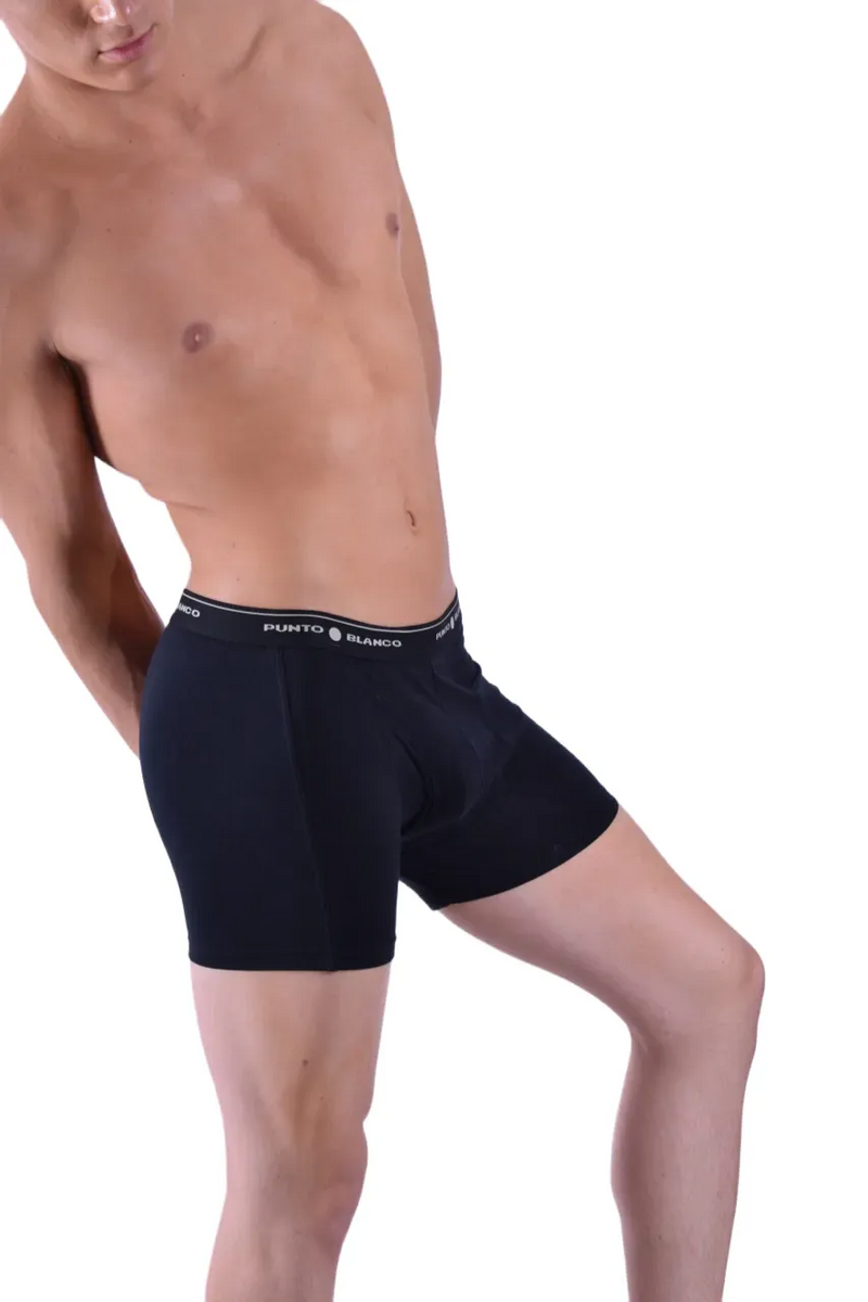 Punto Blanco Boxer Anatomic Comfy Cotton Open Fly Black 3393 24