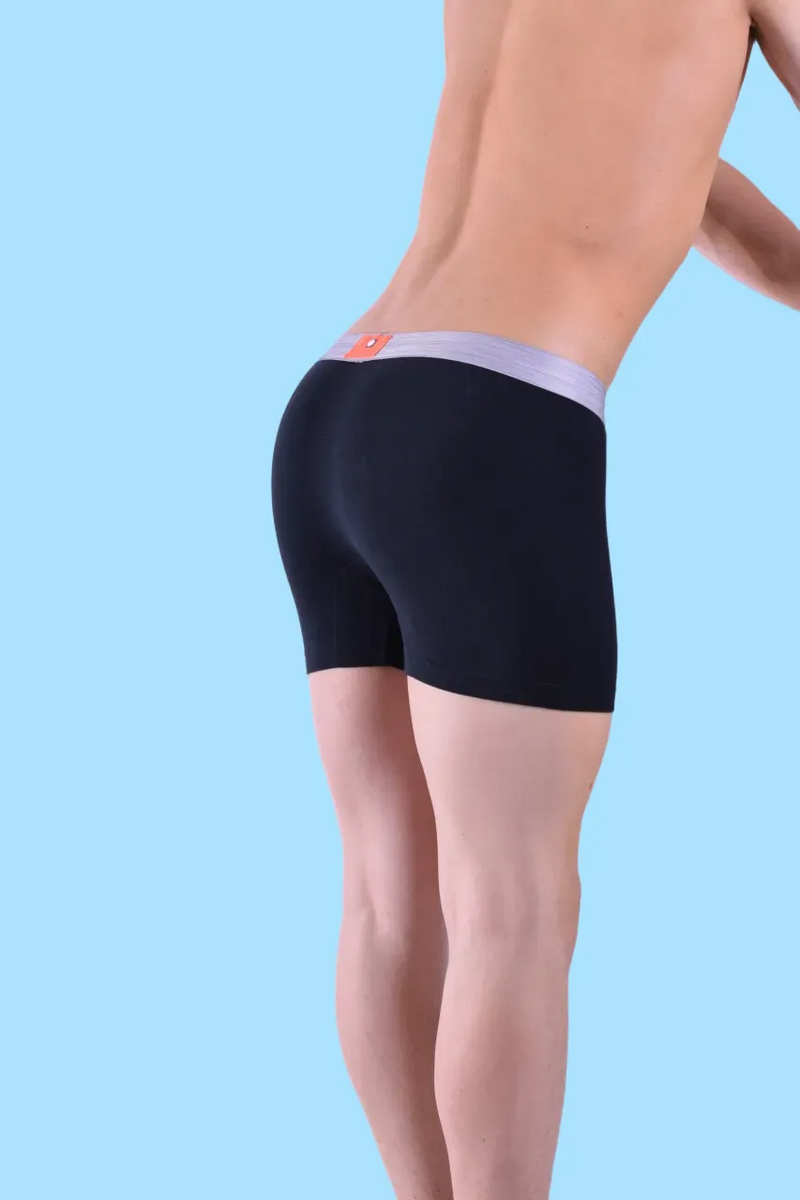 Punto Blanco Boxer Seeking Cotton Long Comfy Boxers Black-Orange 3458 27