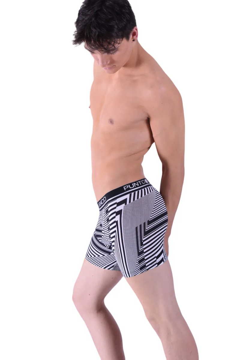 Punto Blanco Boxer Lycra Comfort Long Boxers Black And White Zebra 3315 2