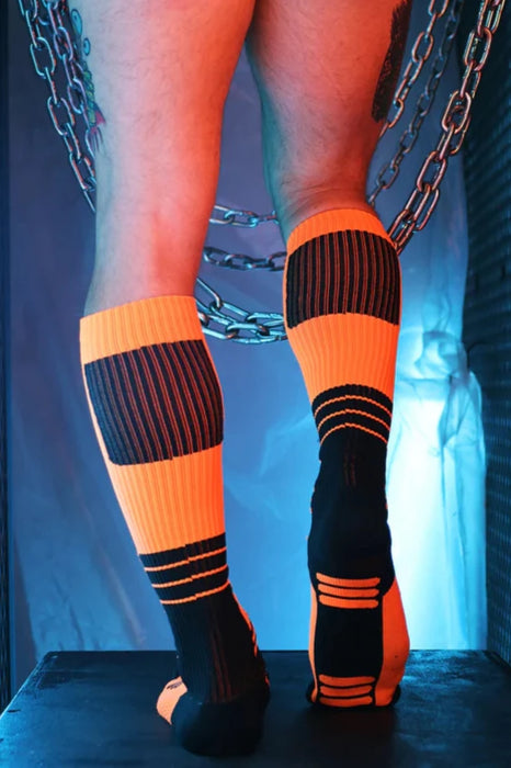 BREEDWELL Hypnotix Nylon Socks Long Knee High Neon Orange