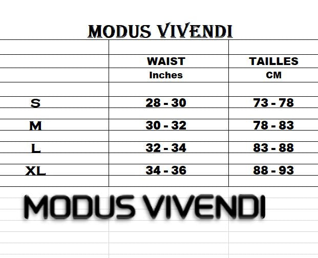 Size Chart of the Modus Vivendi Brand